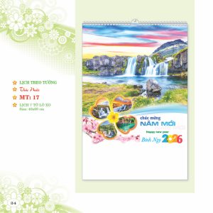  Lịch Lò Xo 7 Tờ 40x60cm – Thác Nước - Mã: MT 17