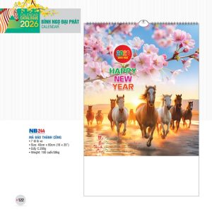  Lịch Lò Xo 7 Tờ 40x60cm – Mã Đáo Thành Công - Mã: NB 244