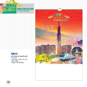  Lịch Lò Xo 7 Tờ 40x60cm – Việt Nam Kỉ Nguyên Mới - Mã: NB 246