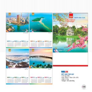  Lịch Nẹp 5 Tờ 45x70cm – Việt Nam Tươi Đẹp - Mã: NB 256