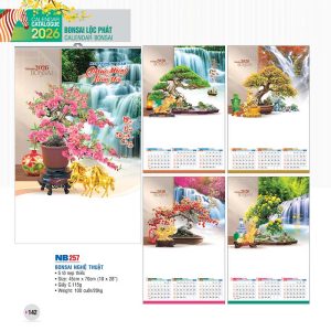  Lịch Nẹp 5 Tờ 45x70cm – Bonsai Nghệ Thuật - Mã: NB 257