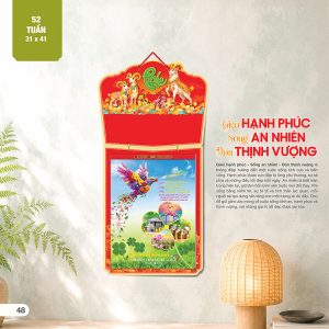 Lịch 52 Tuần 31x41cm – Gieo Hạnh Phúc, Sống An Nhiên Đón Thịnh Vượng - Mã: AH 28