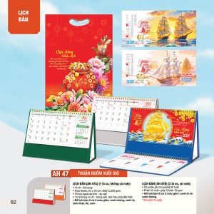  Lịch Để Bàn 24x16cm – Thuận Buồm Xuôi Gió - Mã: AH 47A - AH 47B