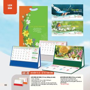  Lịch Để Bàn 24x16cm – Gieo Mầm Tài Lộc - Gặt Hái Thành Công - Mã: AH 49A - AH 49B