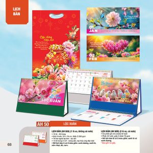  Lịch Để Bàn 24x16cm – Lộc Xuân - Mã: AH 50A - AH 50B
