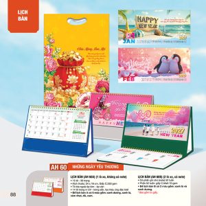  Lịch Để Bàn 24x16cm – Những Ngày Yêu Thương - Mã: AH 60A - AH 60B