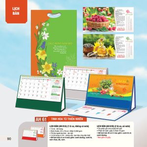  Lịch Để Bàn 24x16cm – Tinh Hoa Từ Thiên Nhiên - Mã: AH 61A - AH 61B