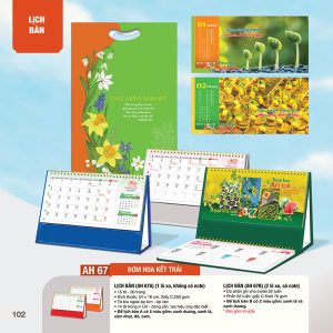  Lịch Để Bàn 24x16cm – Đơm Hoa Kết Trái - Mã: AH 67A - AH 67B