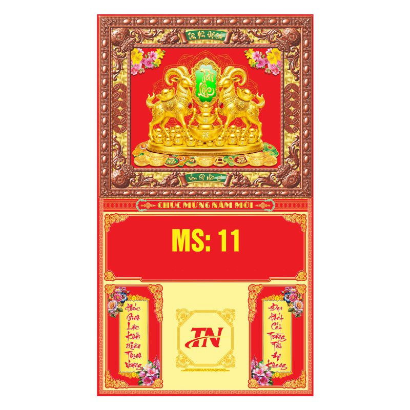 Bìa Khung Cao Cấp 40x70cm Gắn Bloc – Song Dương Tài Lộc - Mã: MS 11