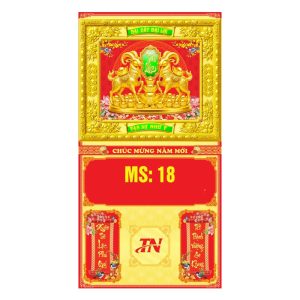  Bìa Khung Cao Cấp 37x70cm Gắn Bloc – Song Dương Tài Lộc - Mã: MS 18
