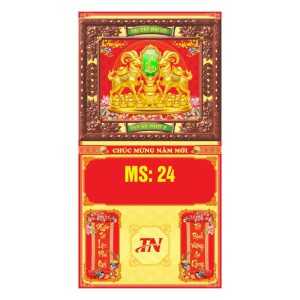  Bìa Khung Cao Cấp 37x70cm Gắn Bloc – Song Dương Tài Lộc - Mã: MS 24