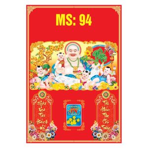 Bìa 35x50cm Gắn Bloc – Di Lặc Cát Tường - Mã: MS 94