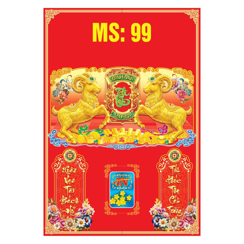 Bìa 35x50cm Gắn Bloc – Đinh Mùi Tài Lộc - Mã: MS 99