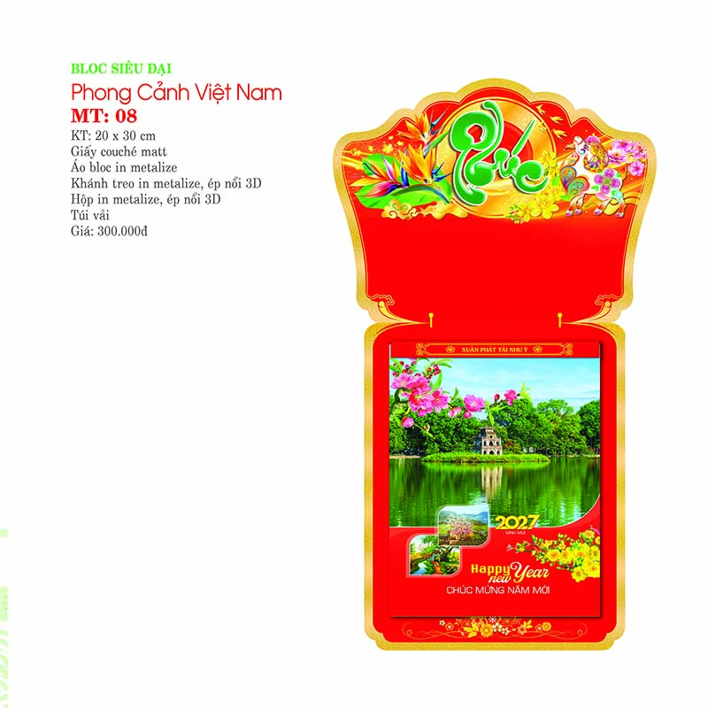 Bloc Siêu Đại 20x30cm – Phong Cảnh Việt Nam - Mã: MT 08