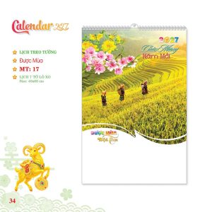 Lịch Lò Xo 7 Tờ 40x60cm – Được Mùa - Mã: MT17