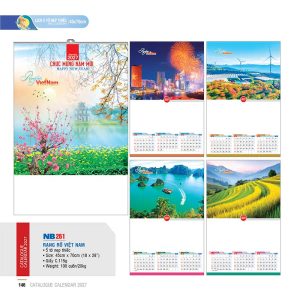  Lịch Nẹp 5 Tờ 45x70cm – Rạng Rỡ Việt Nam - Mã: NB 261