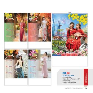  Lịch Nẹp 5 Tờ 45x70cm – Áo Dài Việt Nam - Mã: NB 268