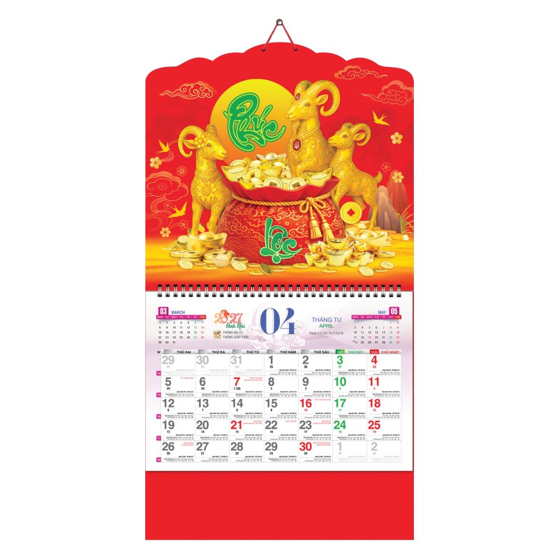 Lò Xo Giữa Bộ Số 37x70cm – Tam Dương Tài Lộc - Mã: AH 33